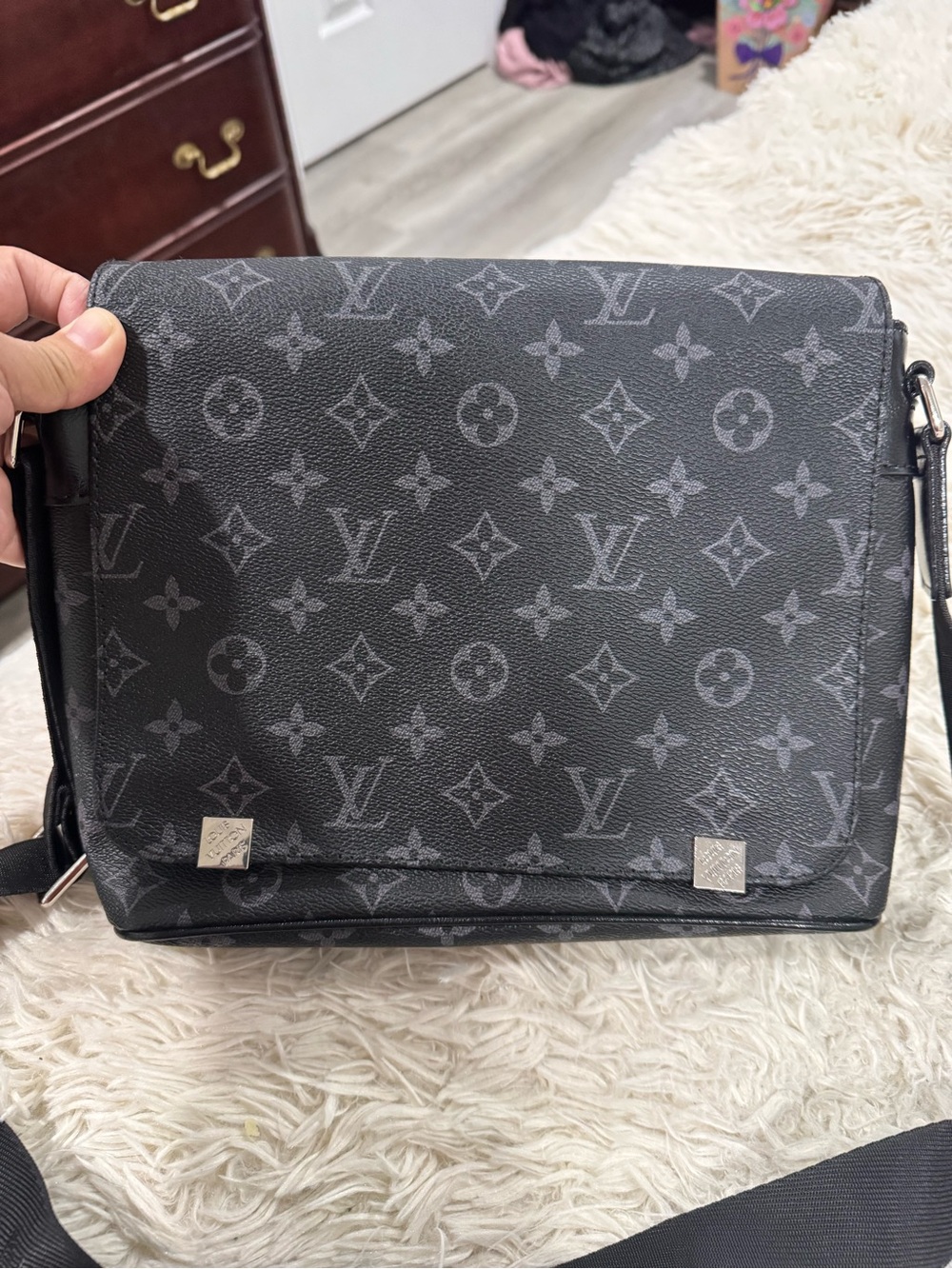 Black Monogram Messenger Bag
